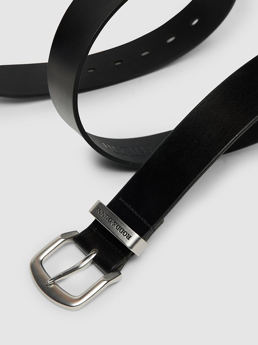Rodd & Gunn Farmlands Leather Belt, Black at John Lewis & Partners