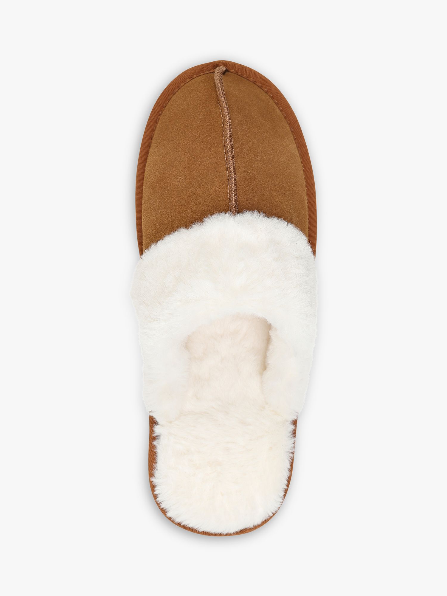 HotSquash Suede and Leather Slip-On Slippers, Praline Brown at John ...