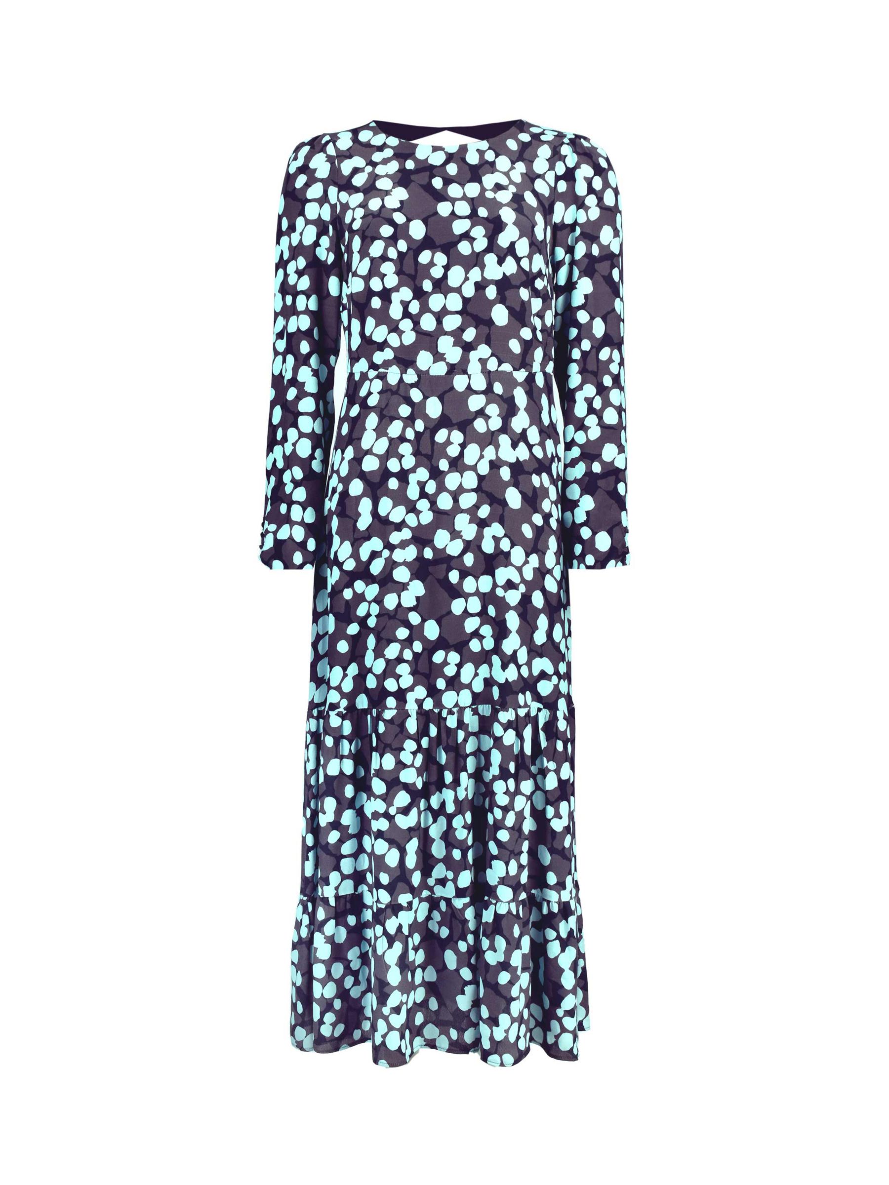 Ro&Zo Abstract Spot Print Midi Dress, Blue/Multi at John Lewis & Partners