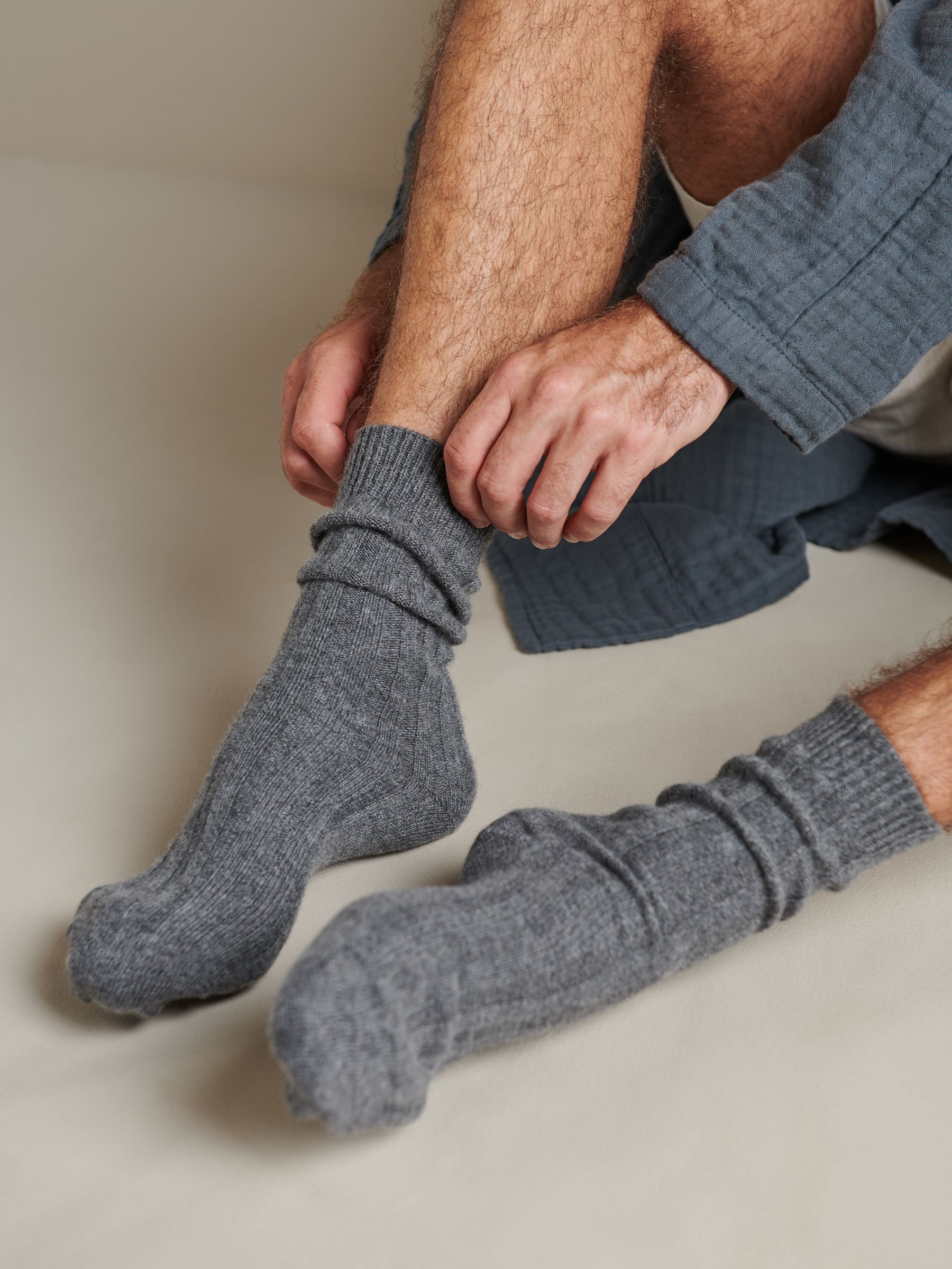 Buy Bedfolk Ribbed Cashmere Socks Online at johnlewis.com