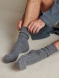 Bedfolk Ribbed Cashmere Socks, Slate