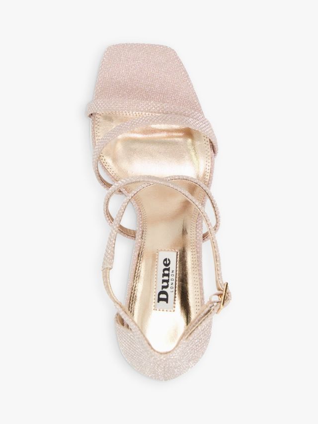 Dune strappy rose gold heeled clearance sandal