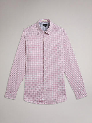 Ted Baker Conifur Geometric Printed Shirt, Light Pink