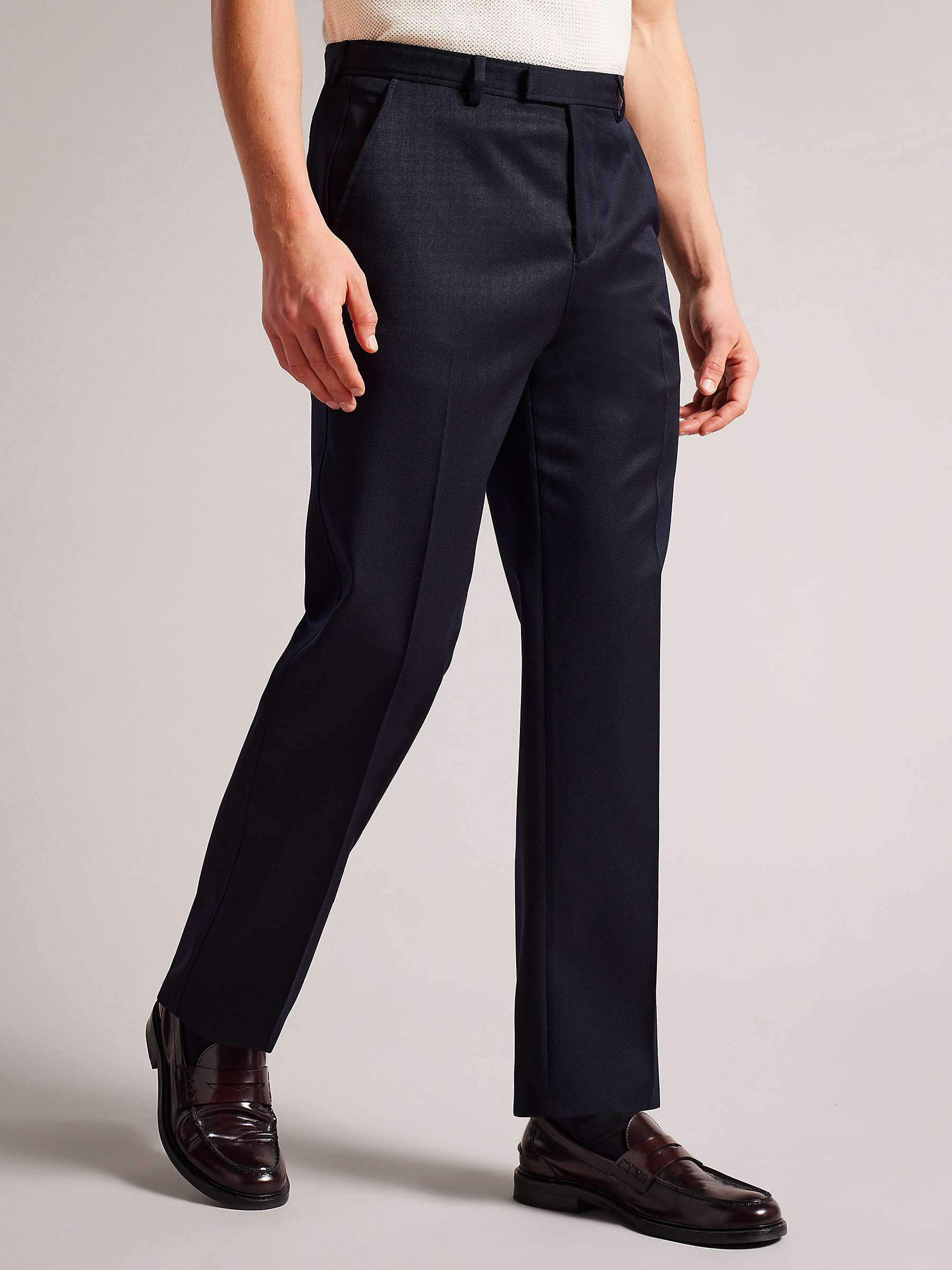 Ted Baker Heddon Tailored Trousers, Navy at John Lewis & Partners