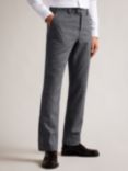 Ted Baker Kim Check Wool Blend Trousers, Charcoal