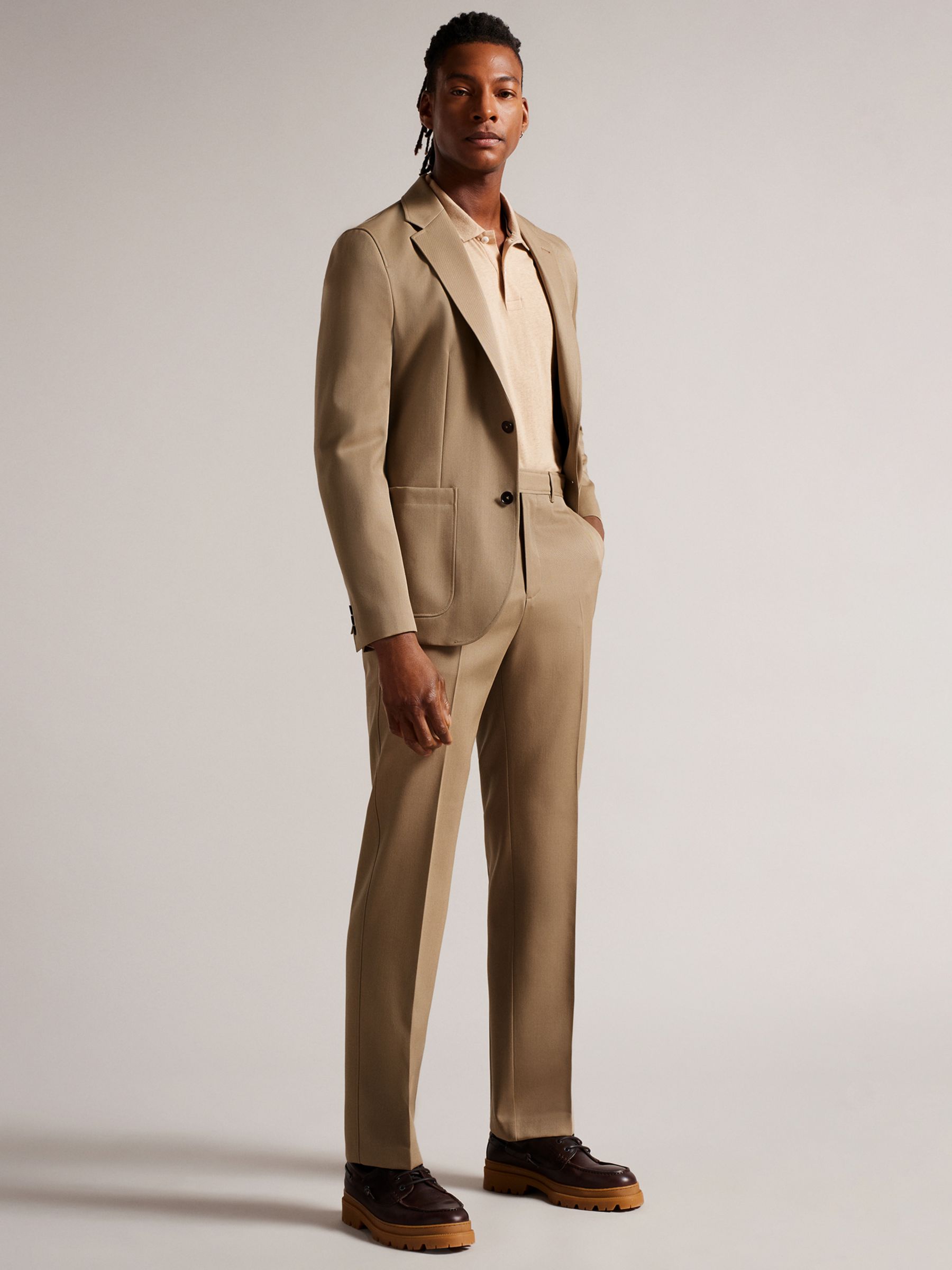 Buy Ted Baker Hedd Wool Trousers, Neutral Online at johnlewis.com