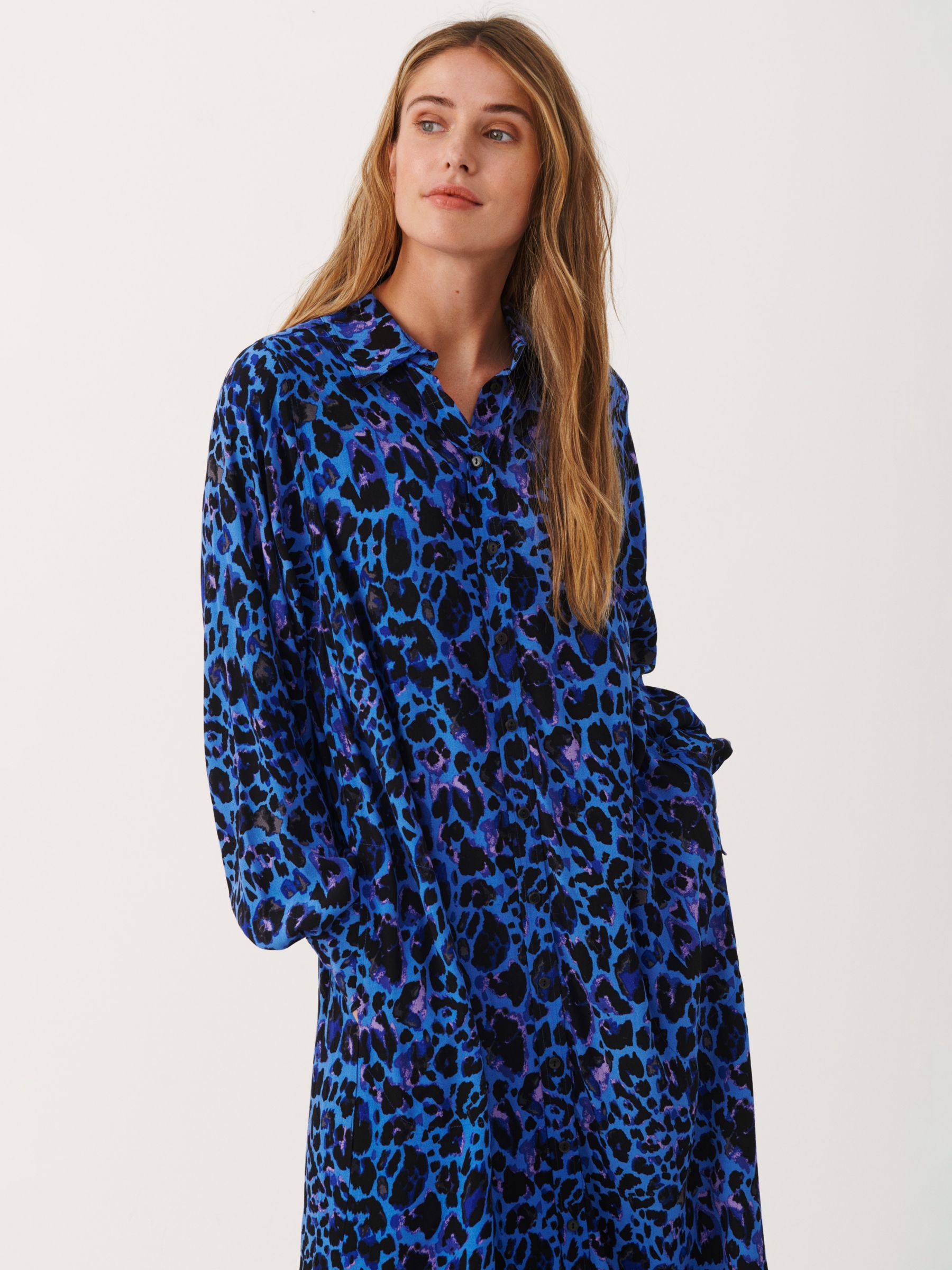 Part Two Marlas Shirt Midi Dress, Blue Bonnet at John Lewis & Partners