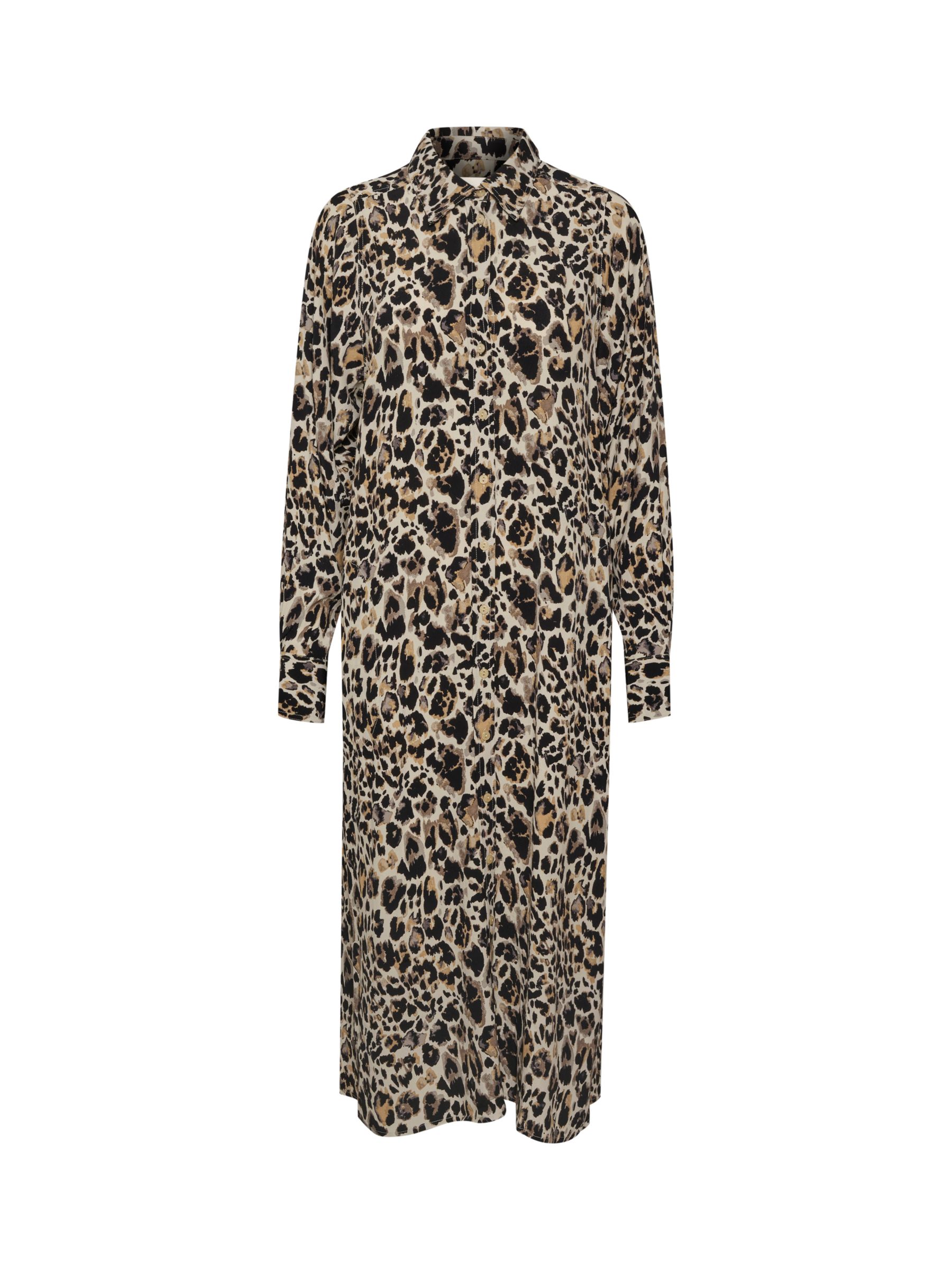 Part Two Marlas Shirt Midi Dress, Neutral Leo Print at John Lewis ...