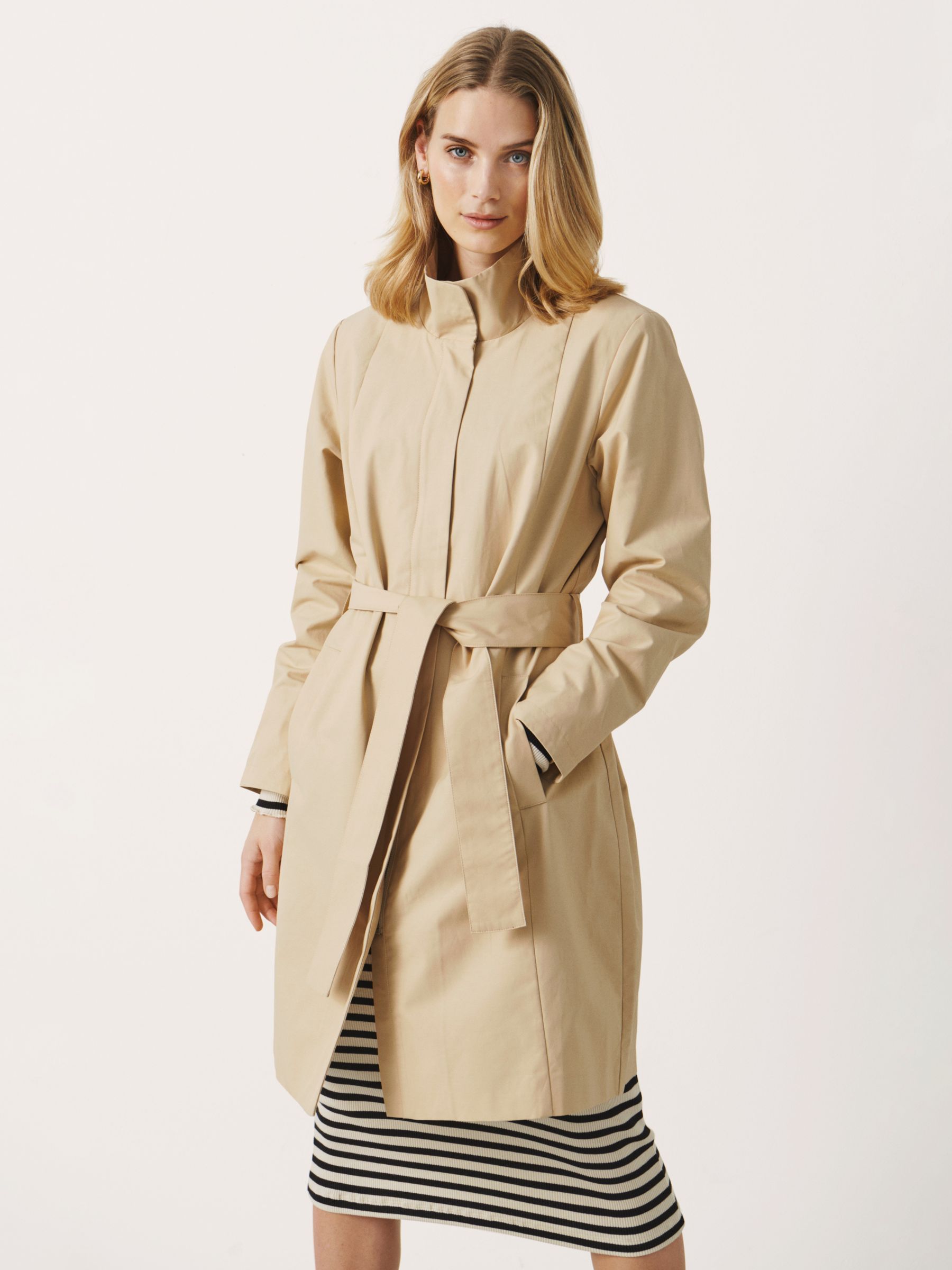 Waterproof A Line Trench Coat Beige - Women's Overcoats