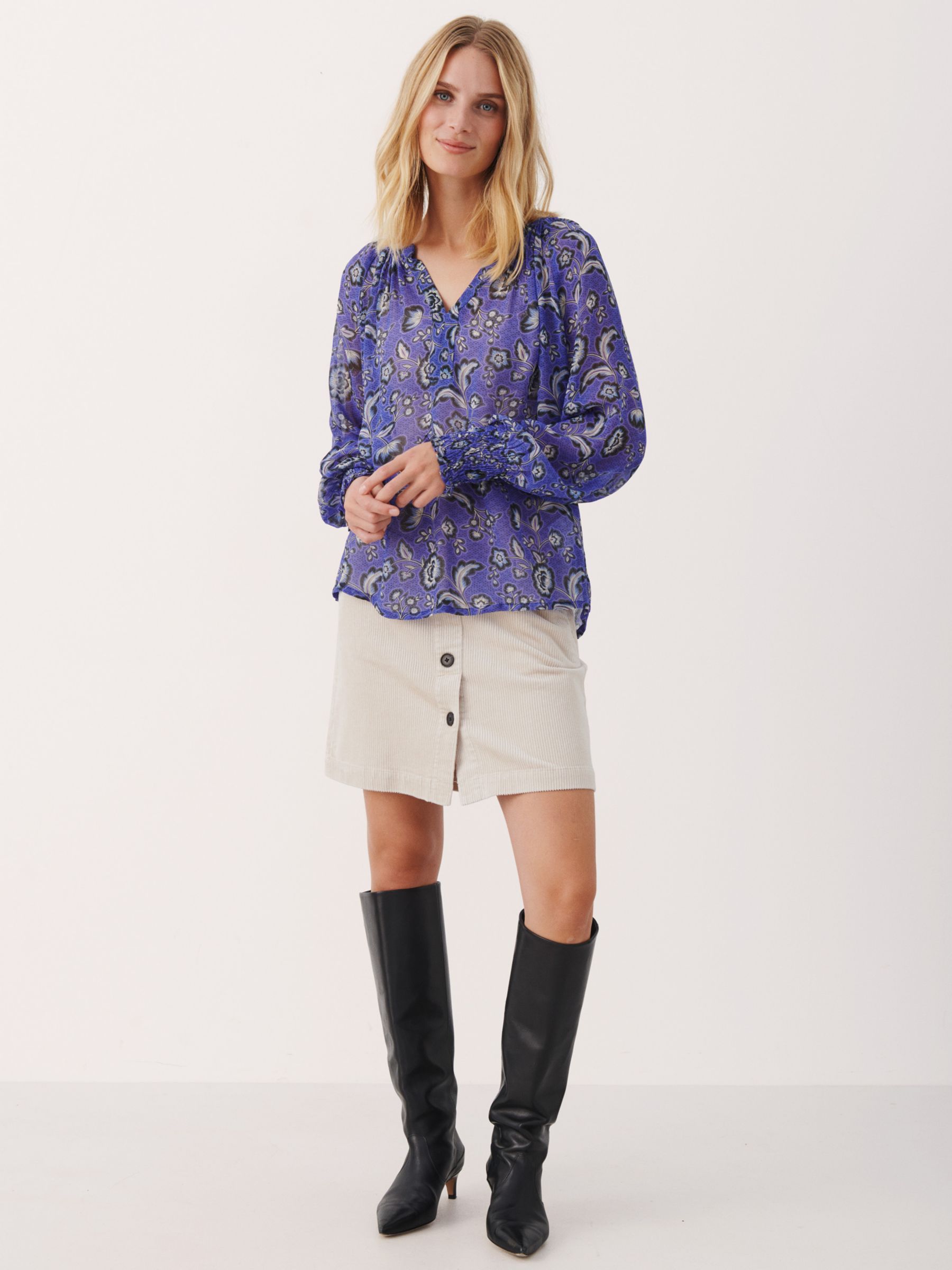 Part Two Ketta Long Sleeve Printed Blouse