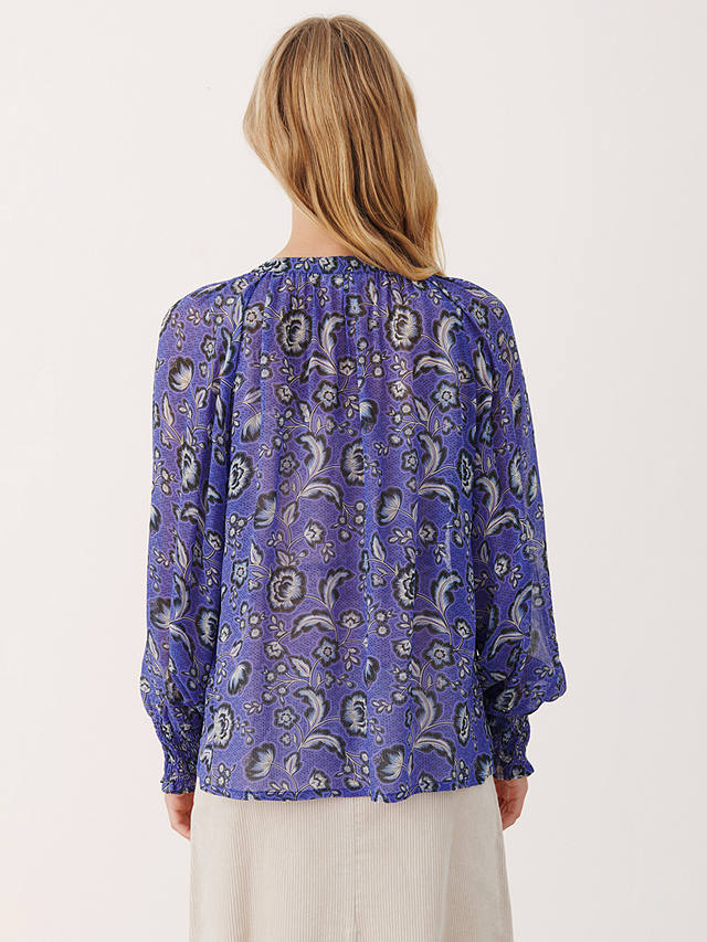 Part Two Ketta Long Sleeve Printed Blouse, Bluing Japanese 