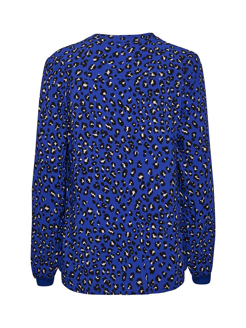 Part Two Tonnie Relaxed Fitted Blouse, Blue Leo Print at John Lewis ...