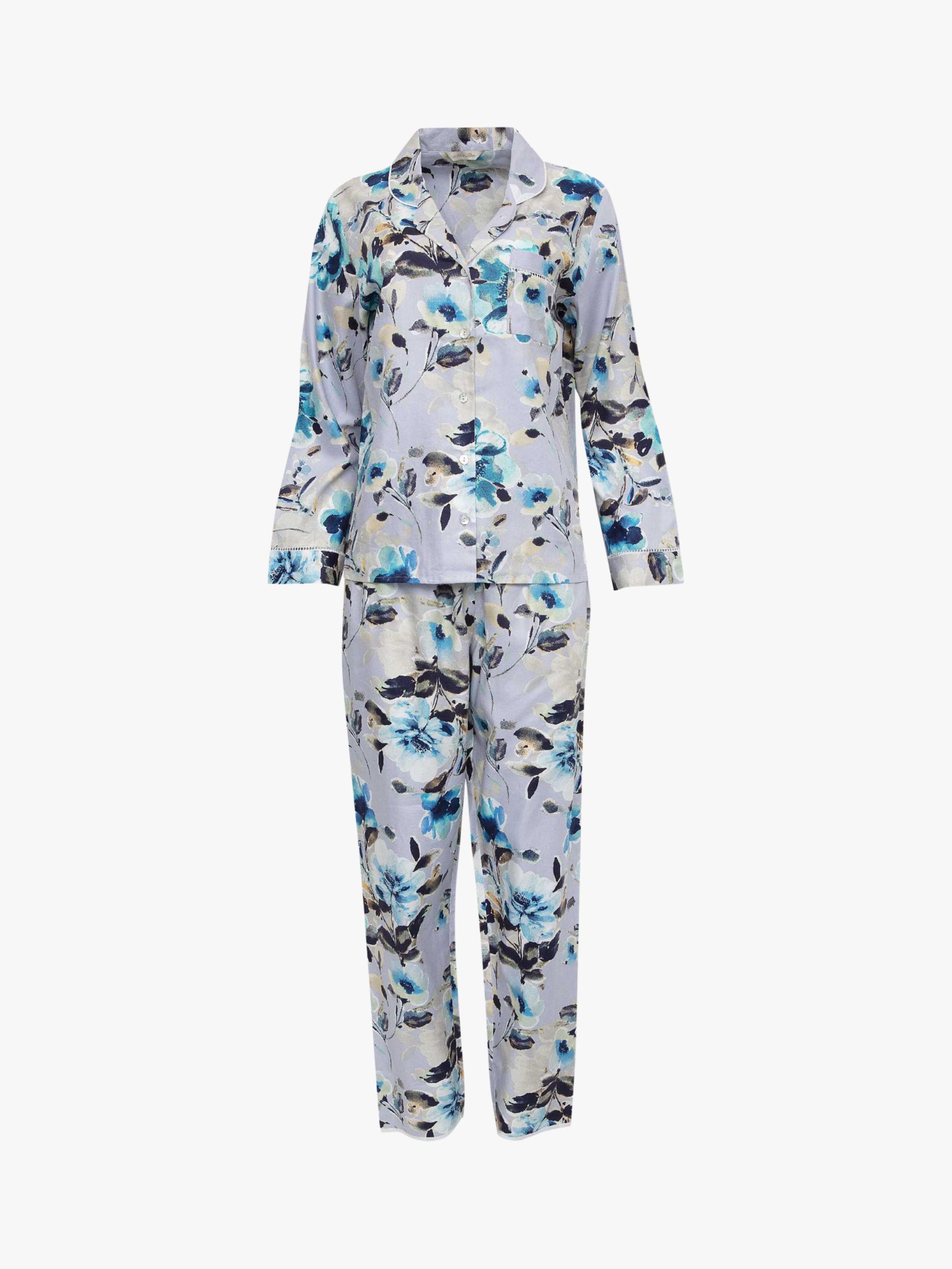 Nora Rose by Cyberjammies Maeve Floral Print Pyjamas, Grey Multi at ...