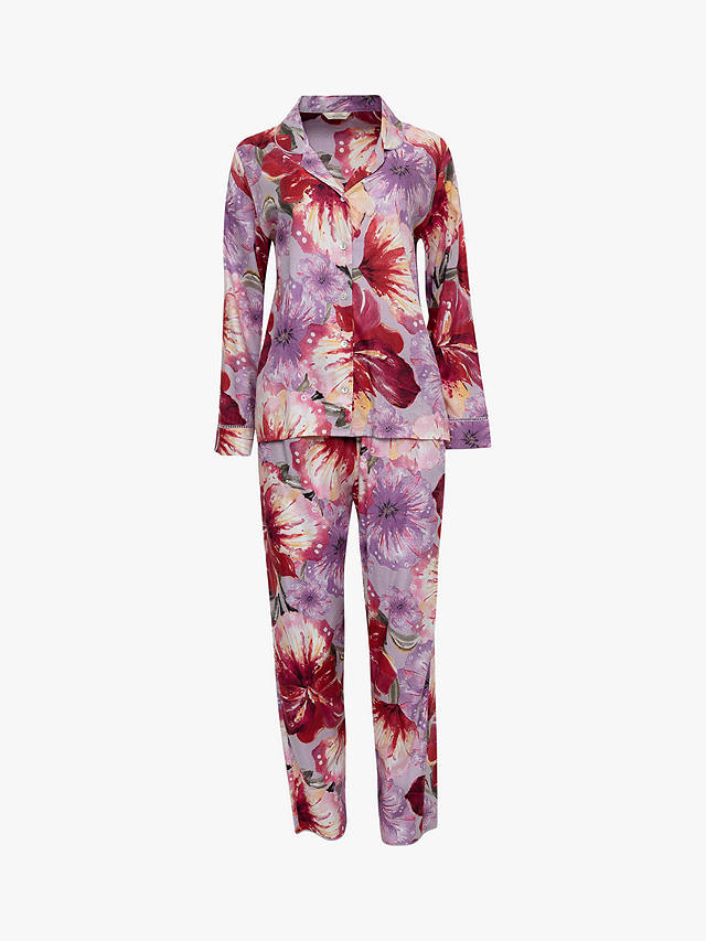 Nora Rose by Cyberjammies Maeve Floral Print Pyjamas, Lilac Multi at ...