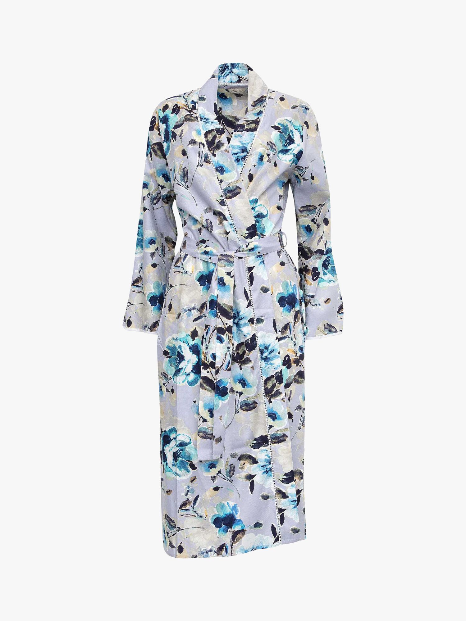 Nora Rose by Cyberjammies Maeve Floral Print Dressing Gown, Grey Multi ...