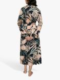 Fable & Eve Leaf Print Dressing Gown, Navy Mix