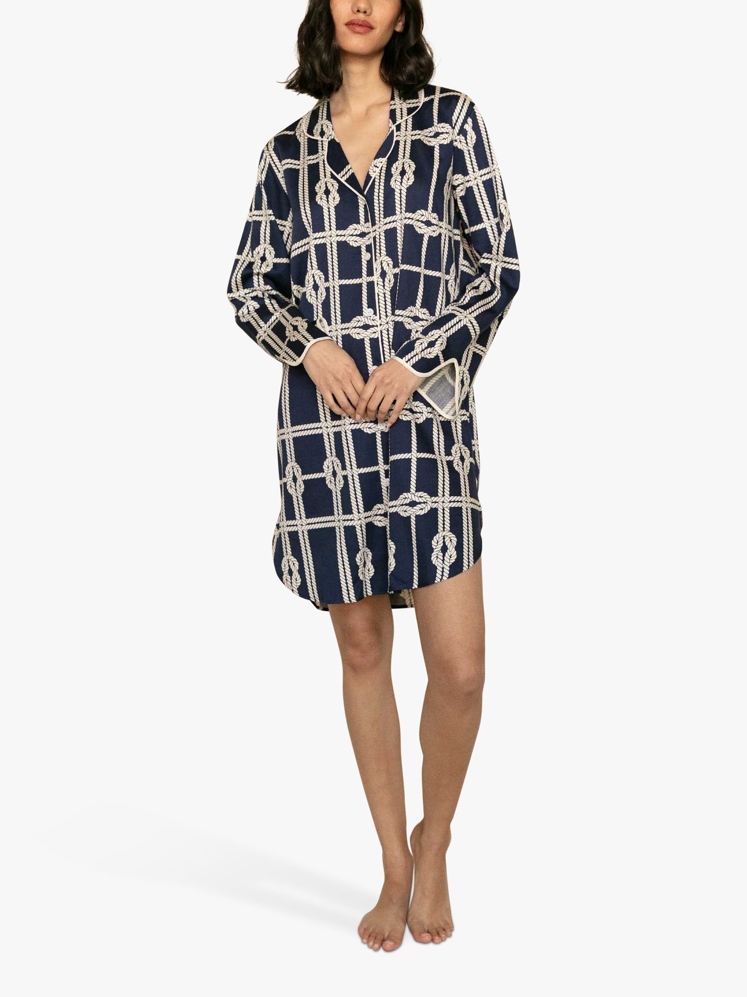 Buy Fable & Eve Rope Print Nightshirt, Navy Mix Online at johnlewis.com