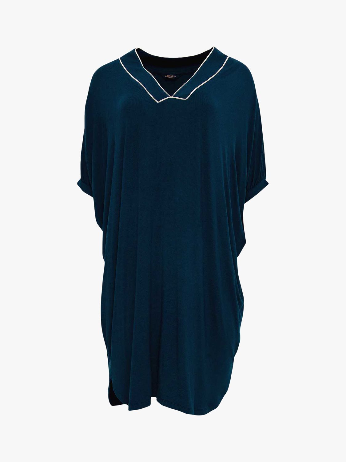 Buy Fable & Eve Spitalfields Short Sleeve Cotton Blend Nightshirt, Navy Blue Online at johnlewis.com