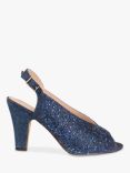 Paradox London Wide Fit Glory Embellished Slingback Shoes, Navy