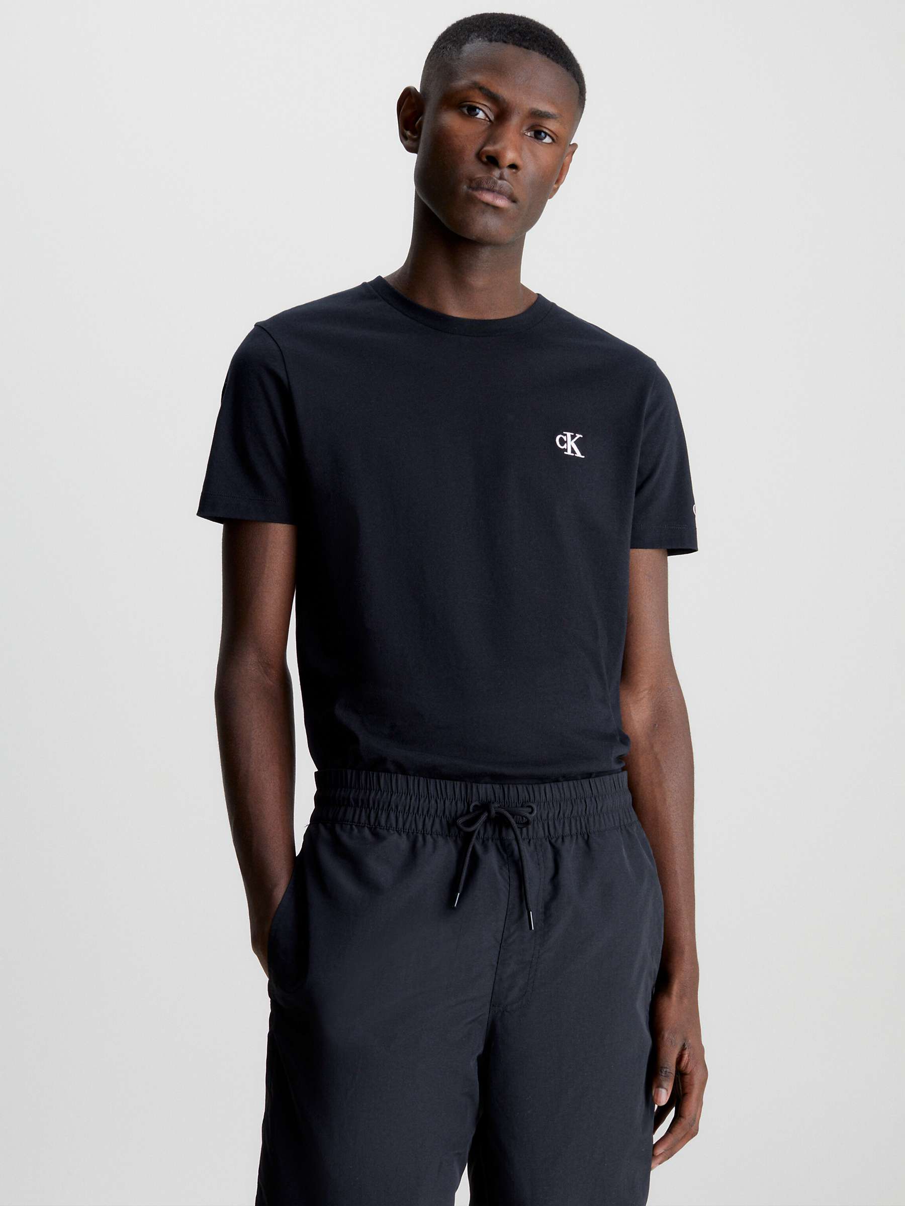Buy Calvin Klein Jeans Monogram Slim Fit T-Shirt, Ck Black Online at johnlewis.com