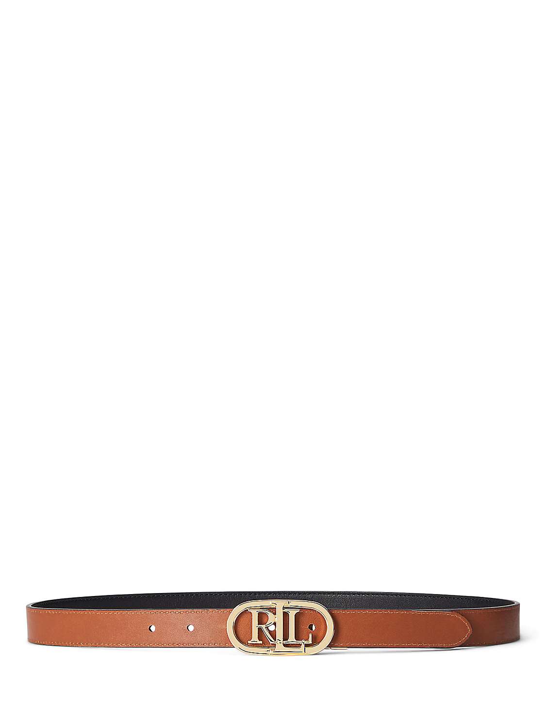 Buy Lauren Ralph Lauren Oval Reversible Leather Belt, Black/Tan Online at johnlewis.com