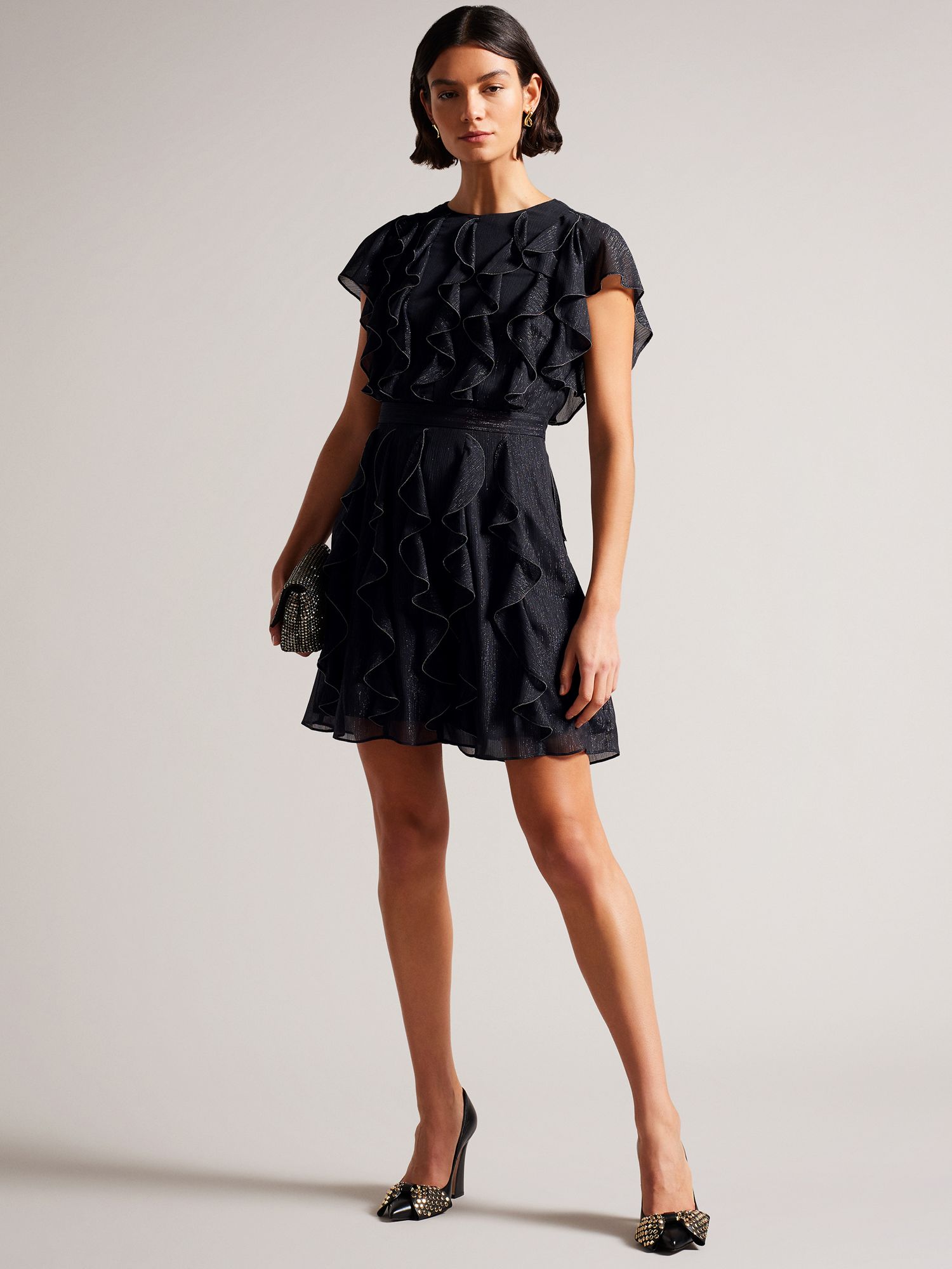 wishing i was around for the audrey ruffle bow dress in black