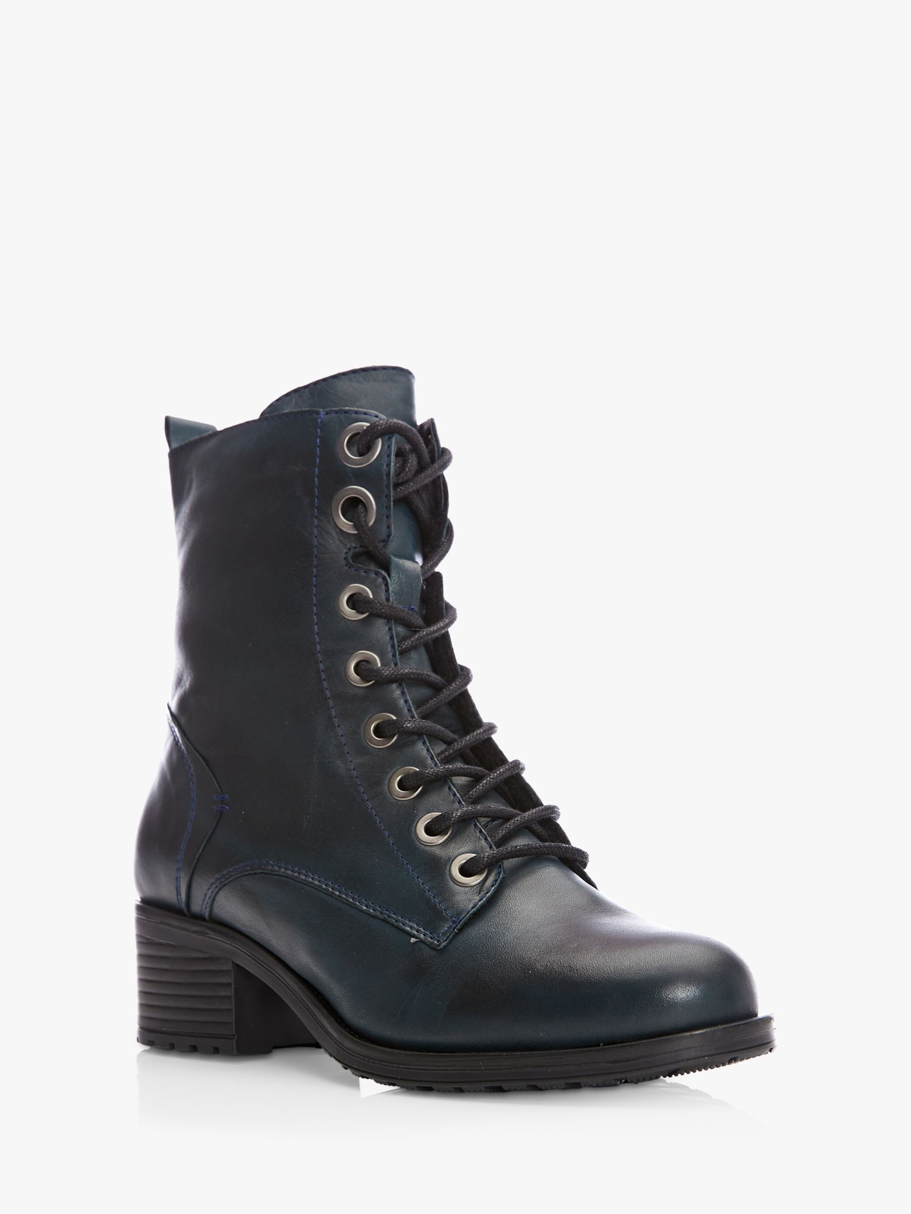 Moda in Pelle Bezzie Leather Lace Up Ankle Boots, Teal at John Lewis ...