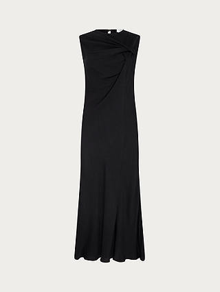 Ghost Naomi Midi Satin Dress, Black