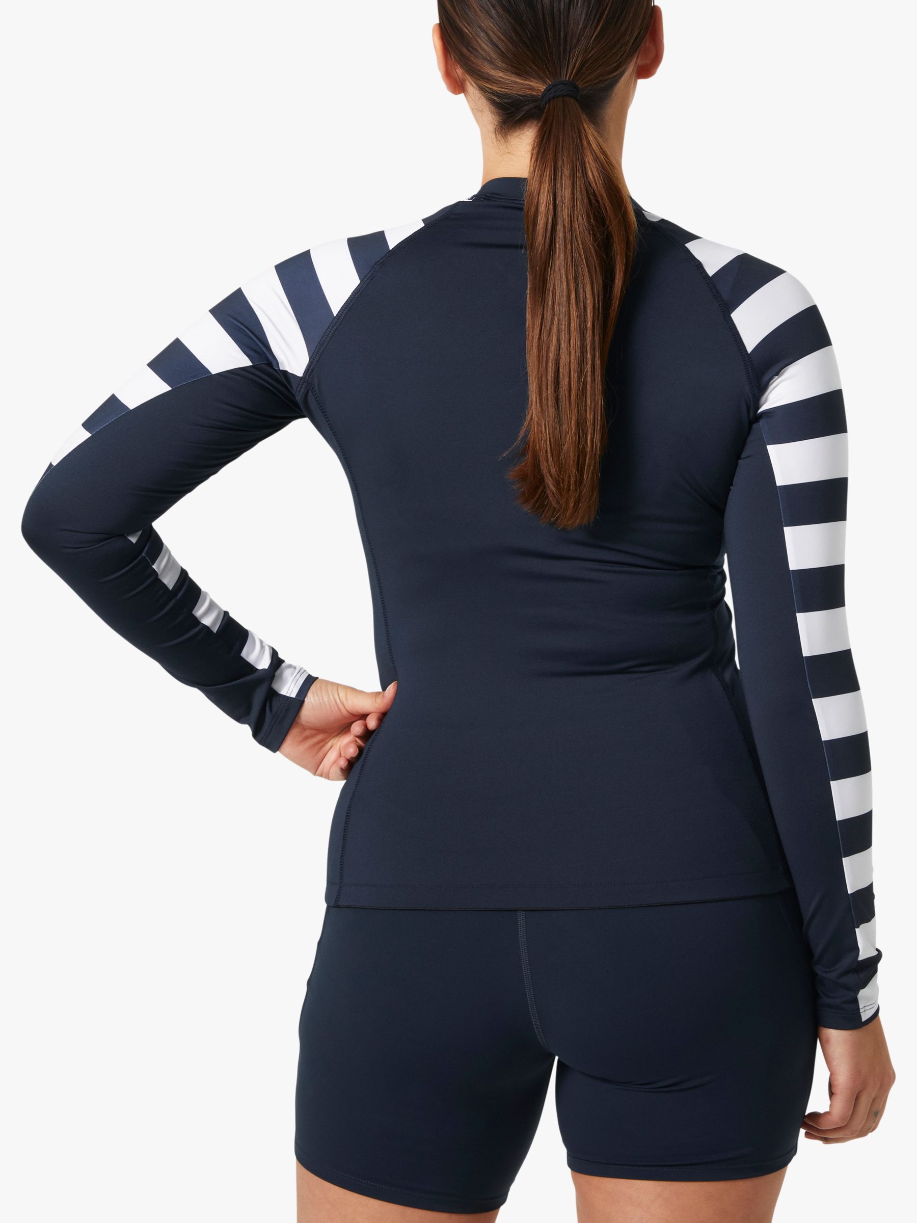 Buy Helly Hansen UPF 50+ Recycled Striped Swim Top, Navy/White Online at johnlewis.com