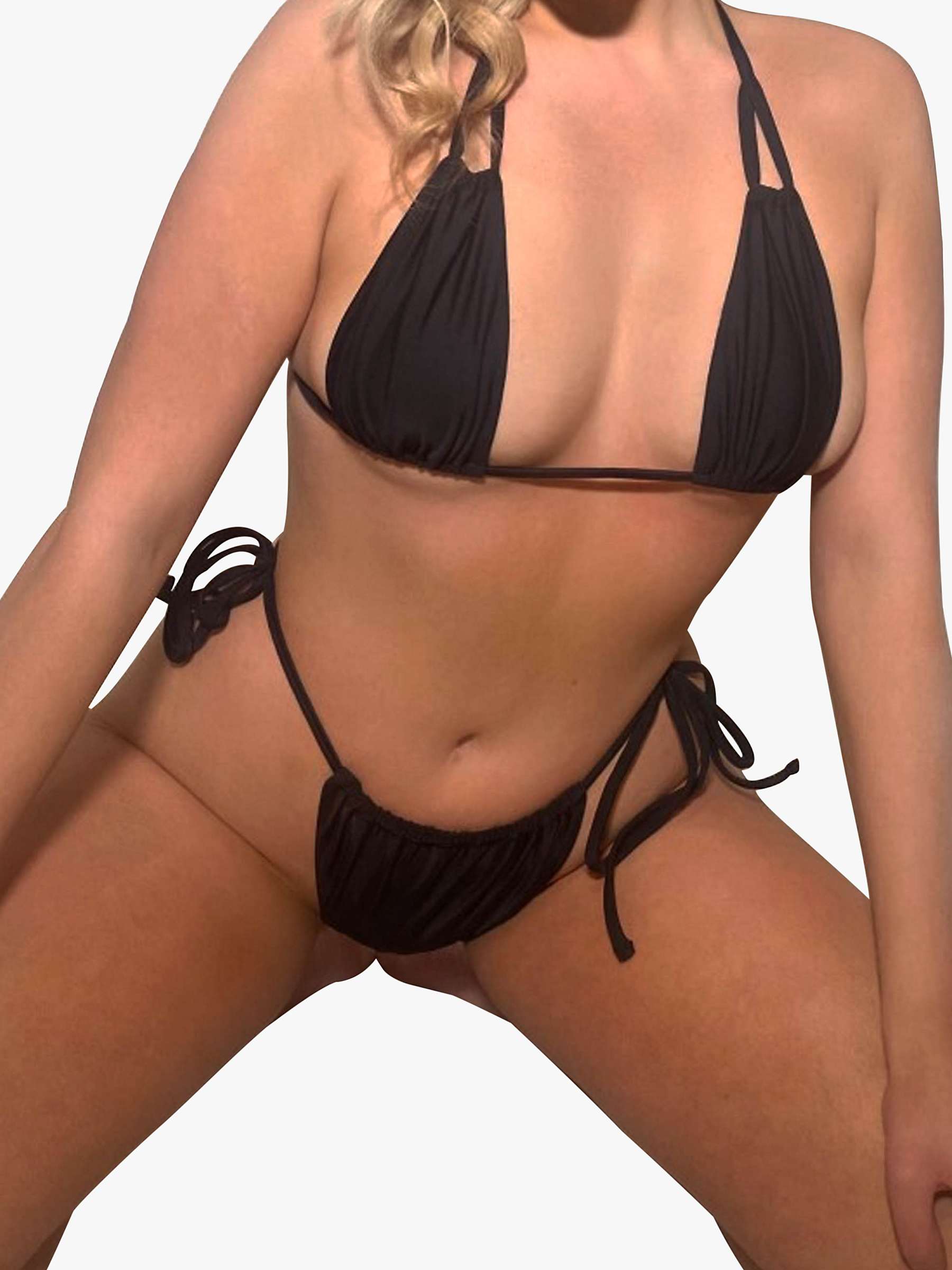 Buy We Are We Wear Melissa Tie Side Bikini Bottoms, Black Online at johnlewis.com