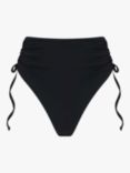 We Are We Wear Sibelle Tie Side High Waist Brazilian Bikini Bottoms, Black