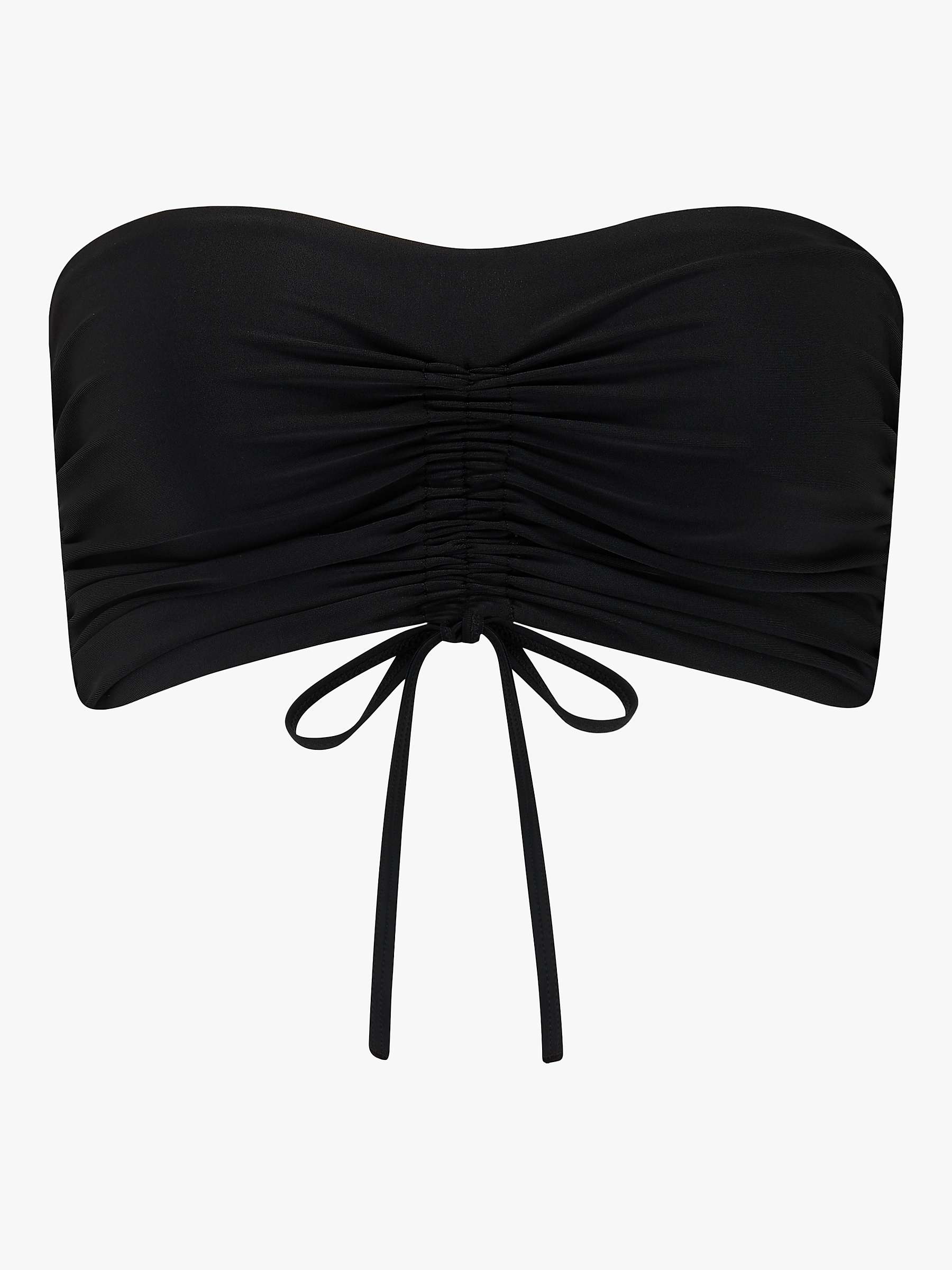 Buy We Are We Wear Ellie Tie-Front Bandeau Bikini Top, Black Online at johnlewis.com