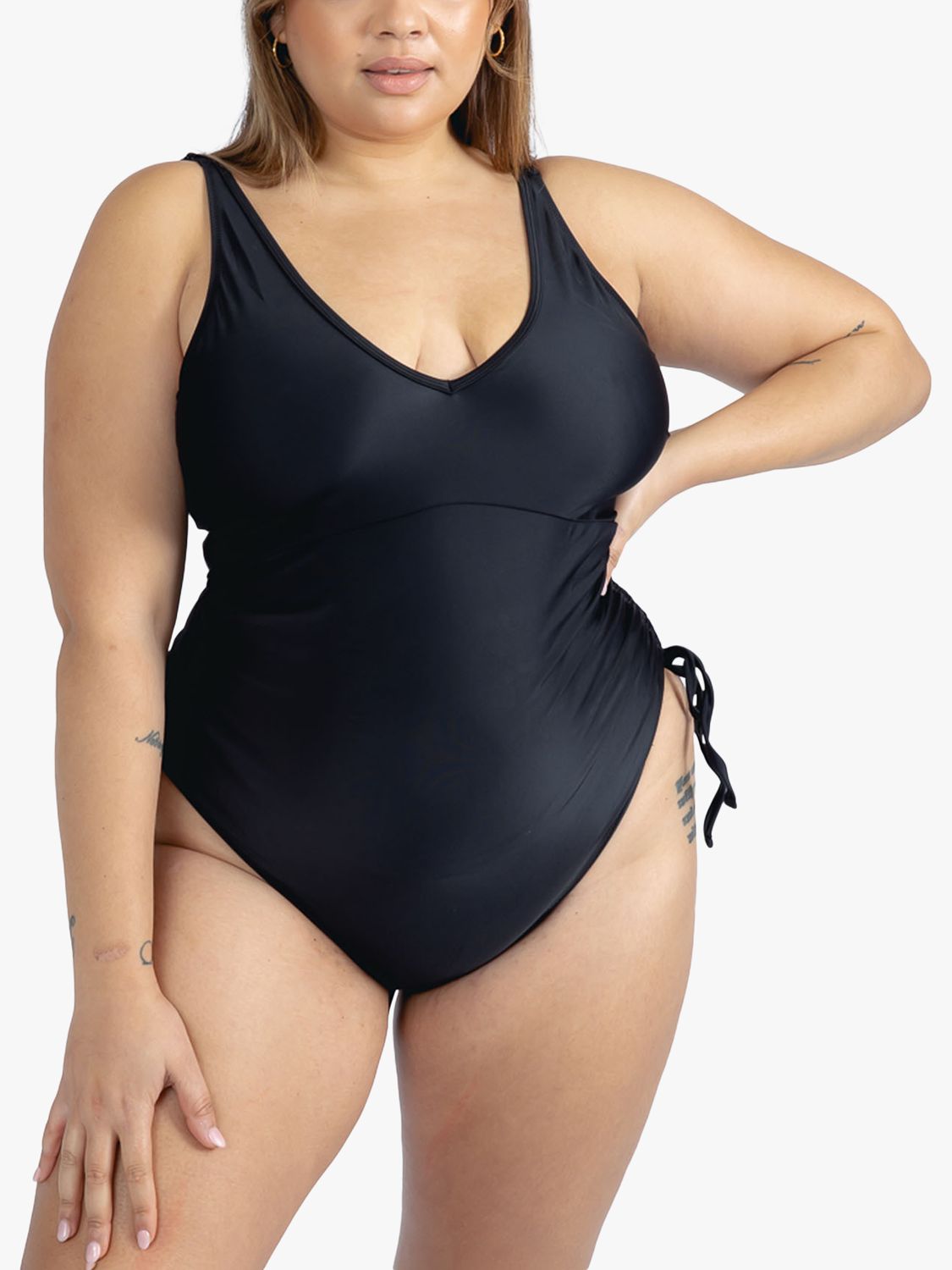 We Are We Wear Nicola Tie Side Swimsuit, Black at John Lewis