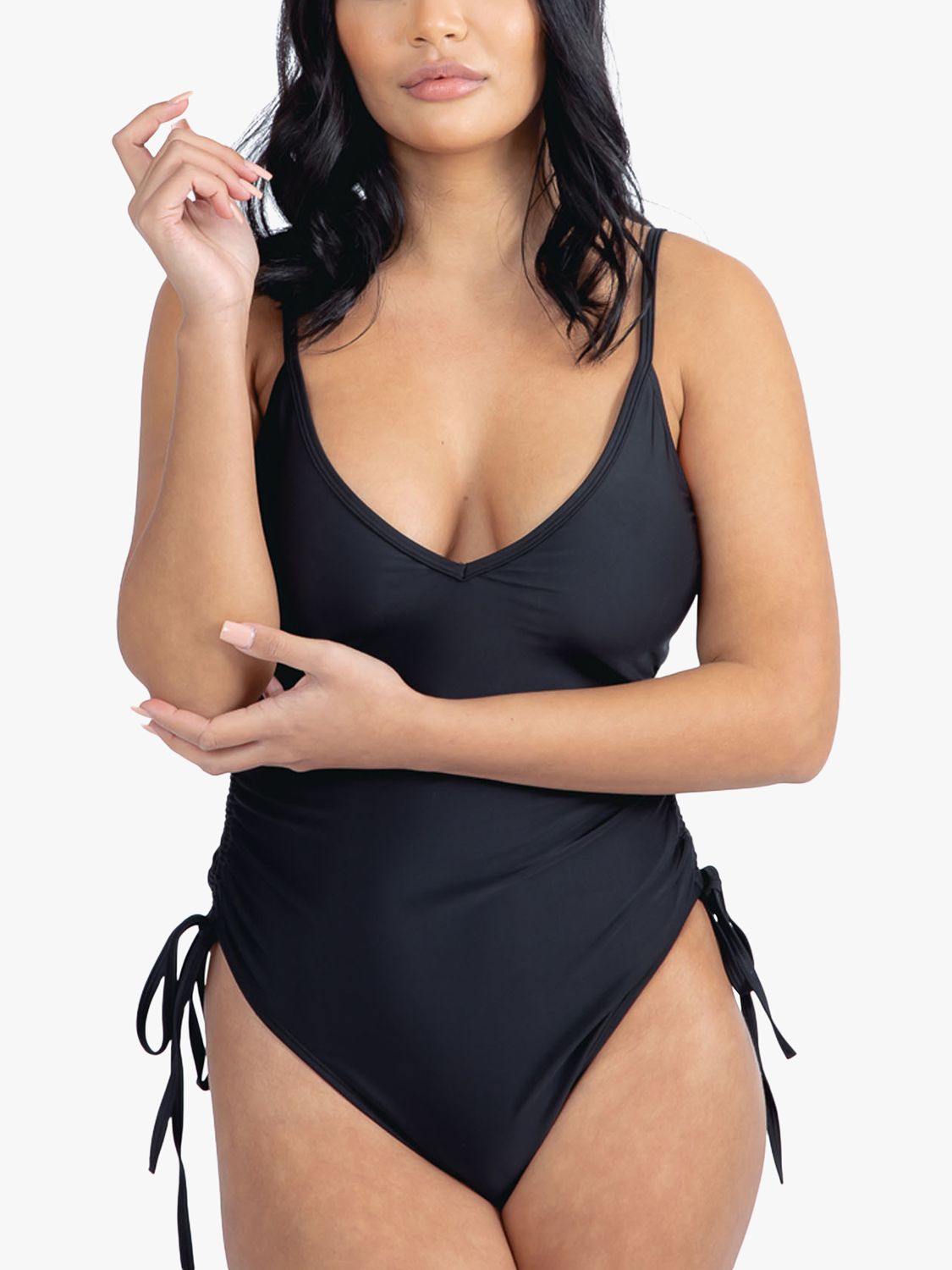 Black Ruched Tie Side Swimsuit