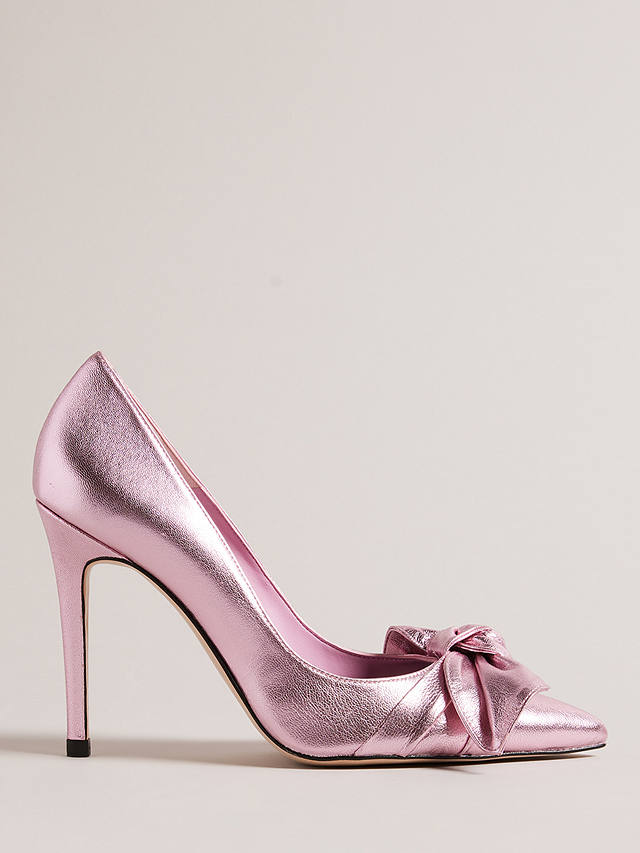 Ted Baker Ryal Metallic Bow Court Shoes, Lt-pink