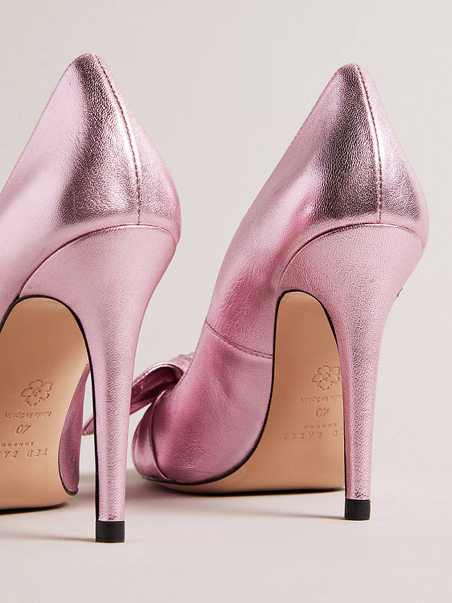 Ted Baker Ryal Metallic Bow Court Shoes, Lt-pink
