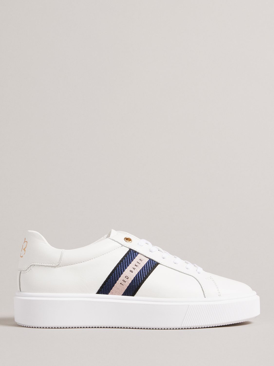 Ted Baker Lornie Webbing Trainers, Navy/White at John Lewis & Partners