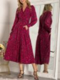 Jolie Moi Vivian Long Sleeve Animal Print Maxi Dress, Pink