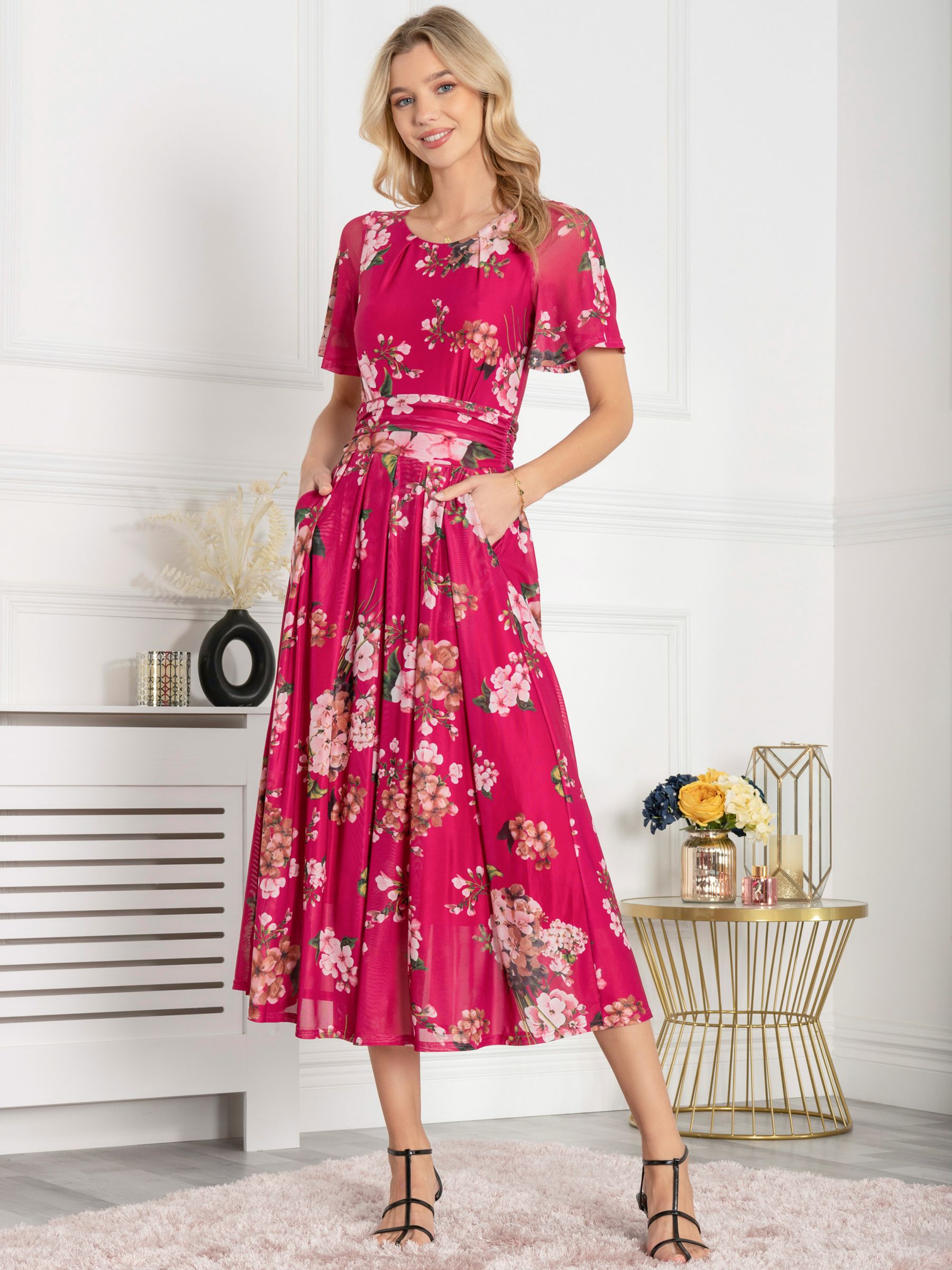 Jolie Moi Julita Floral Maxi Dress, Berry/Multi