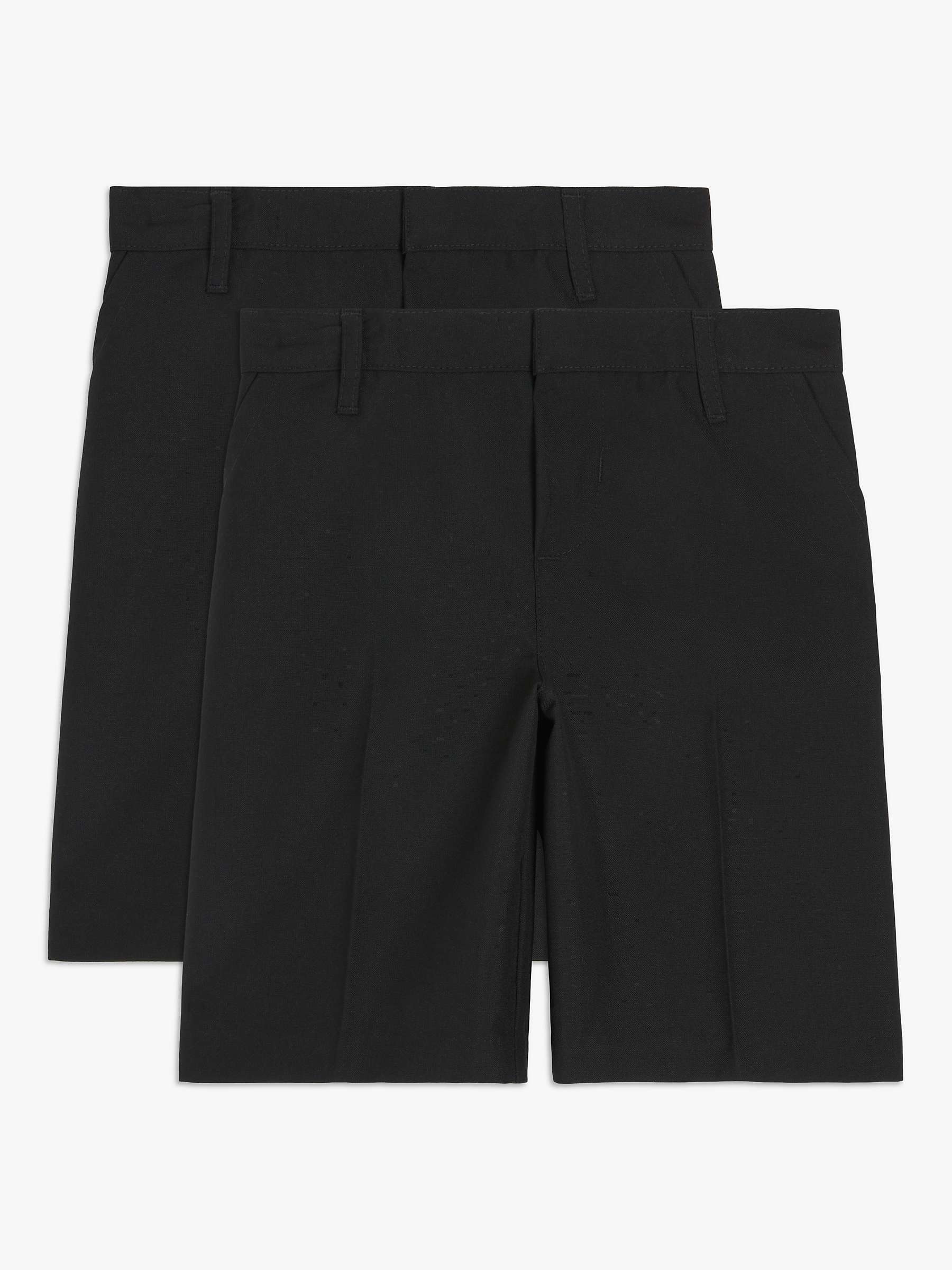 Buy John Lewis ANYDAY Kids' Adjustable Waist Stain Resistant School Shorts, Pack of 2, Black Online at johnlewis.com