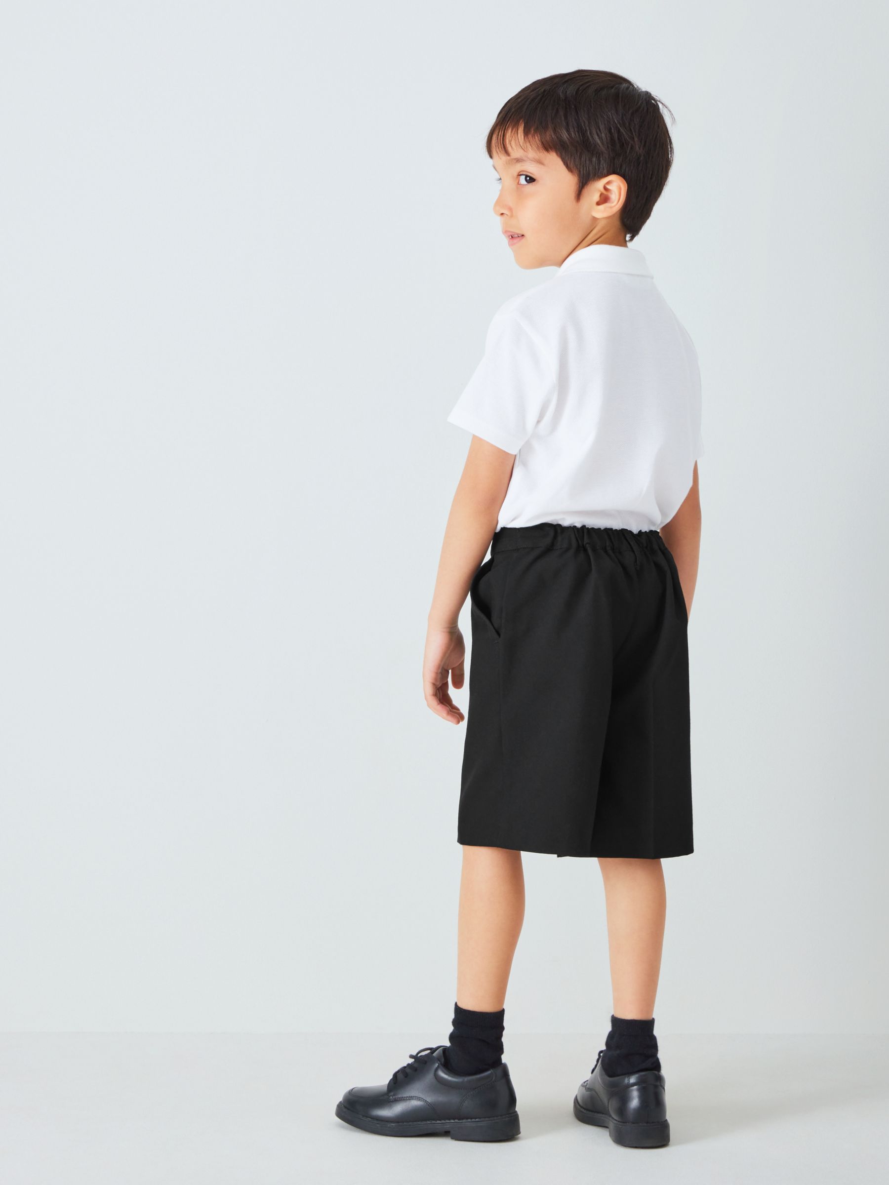 Buy John Lewis ANYDAY Kids' Adjustable Waist Stain Resistant School Shorts, Pack of 2, Black Online at johnlewis.com