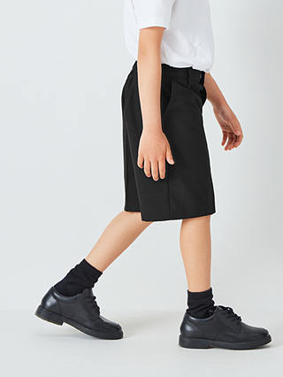 John Lewis ANYDAY Kids' Adjustable Waist Stain Resistant School Shorts, Pack of 2, Black