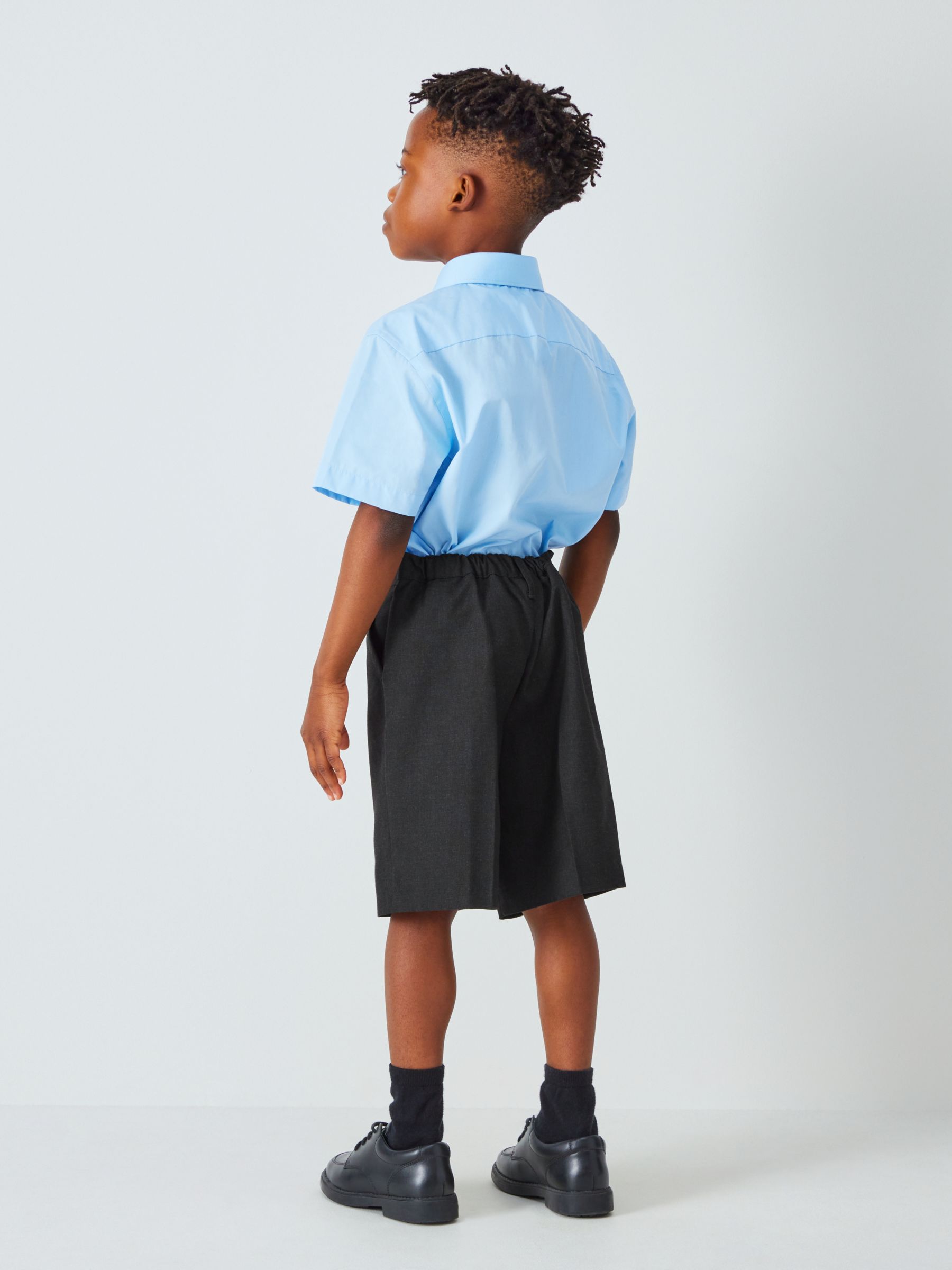 Buy John Lewis ANYDAY Kids' Adjustable Waist Stain Resistant School Shorts, Pack of 2, Grey Charcoal Online at johnlewis.com