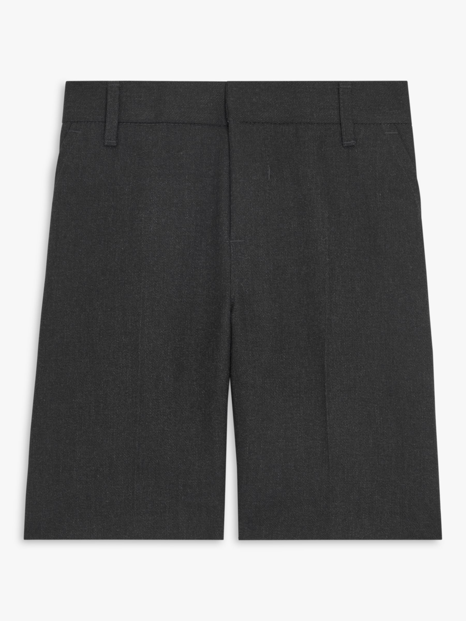 John Lewis Kids' Adjustable Waist Stain Resistant School Shorts, Grey Charcoal, 10 years