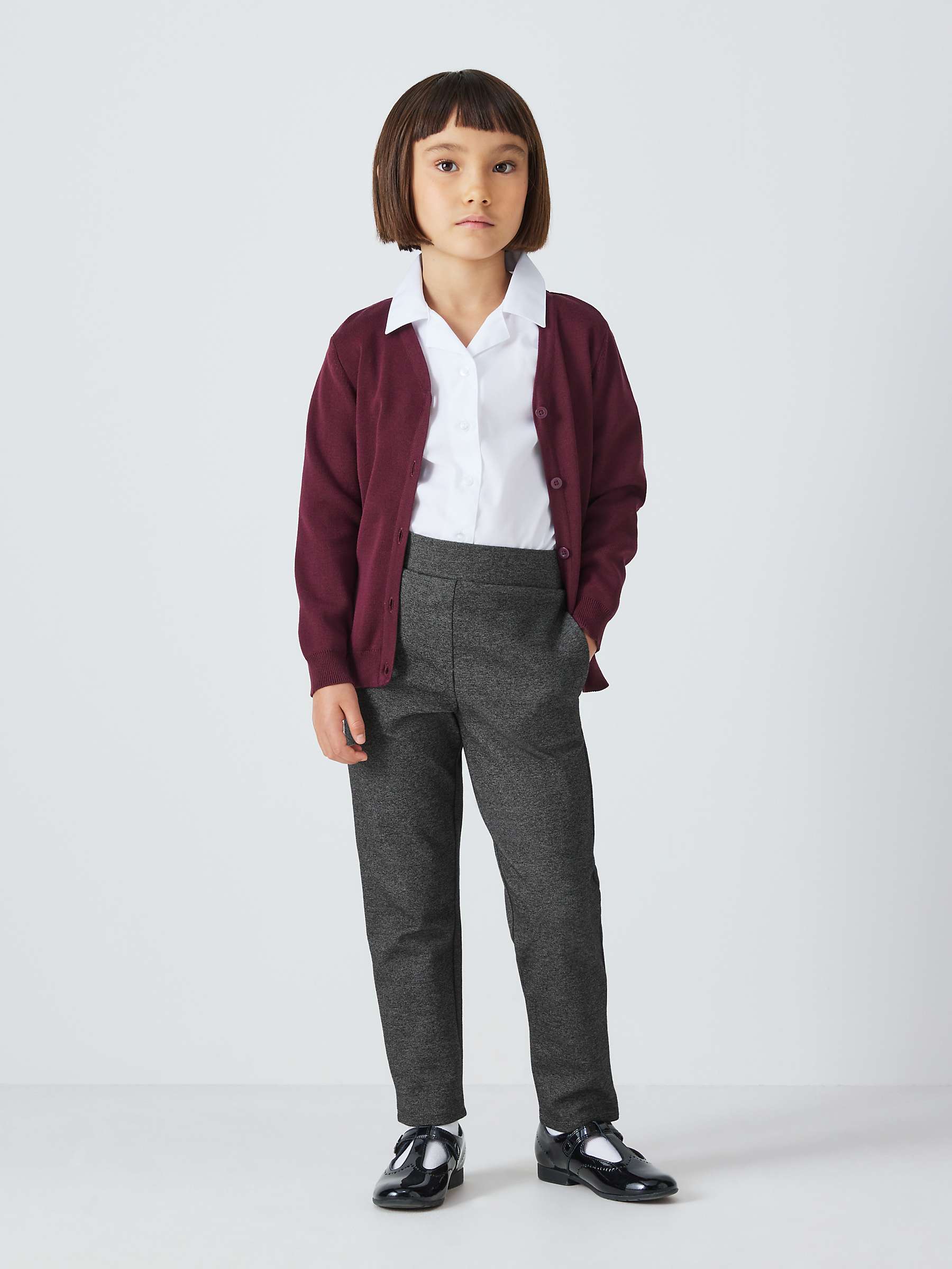 Buy John Lewis Kids' Jersey School Trousers, Grey Mid Online at johnlewis.com