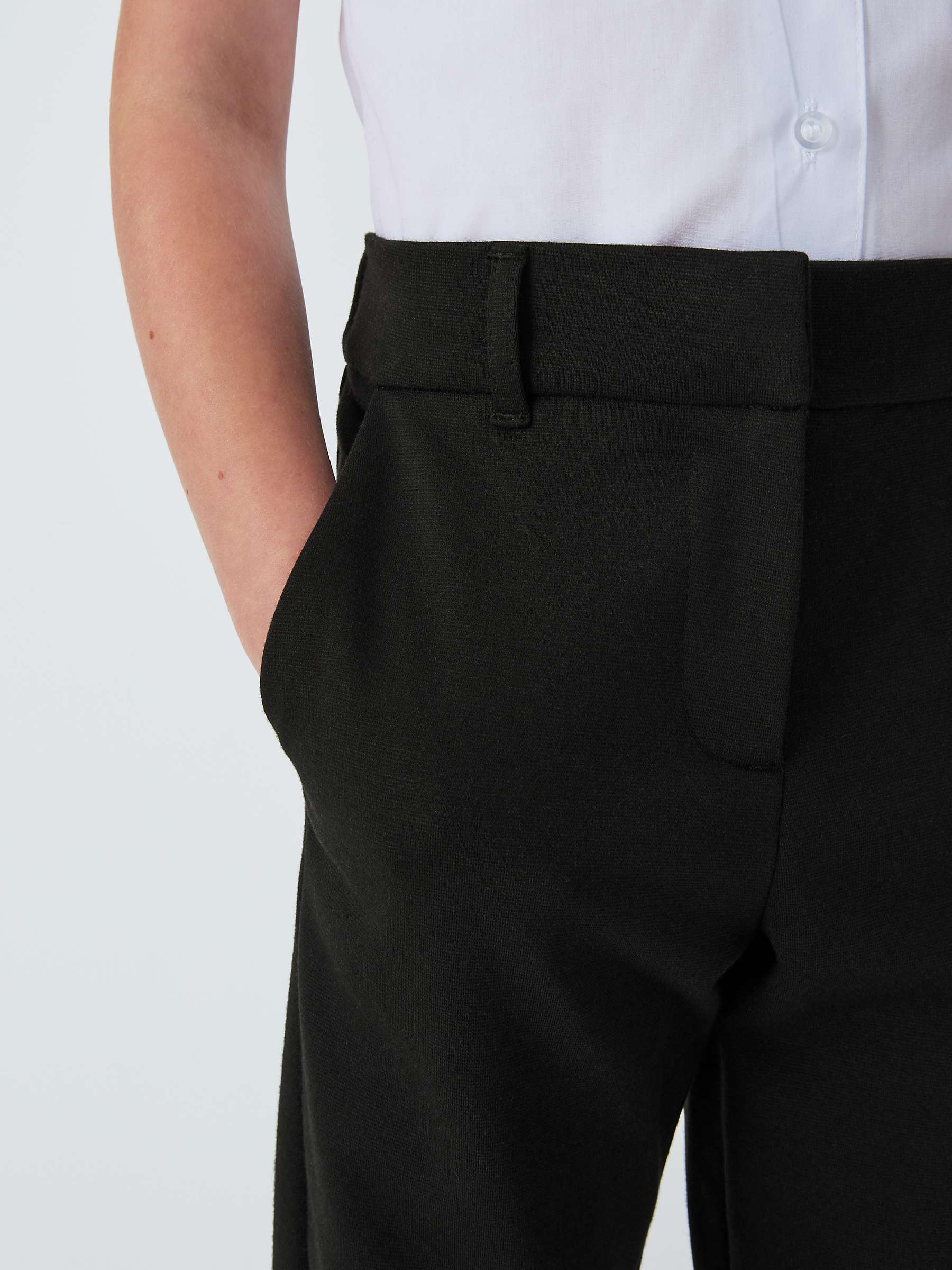 Buy John Lewis Jersey Slim School Trousers, Black Online at johnlewis.com