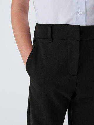 John Lewis Jersey Slim School Trousers, Black