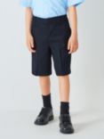 John Lewis Boys' Adjustable Waist School Shorts, Navy