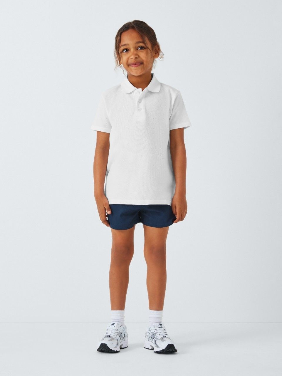 John Lewis Kids' Cotton School PE Shorts, Blue Navy, 3-4 years