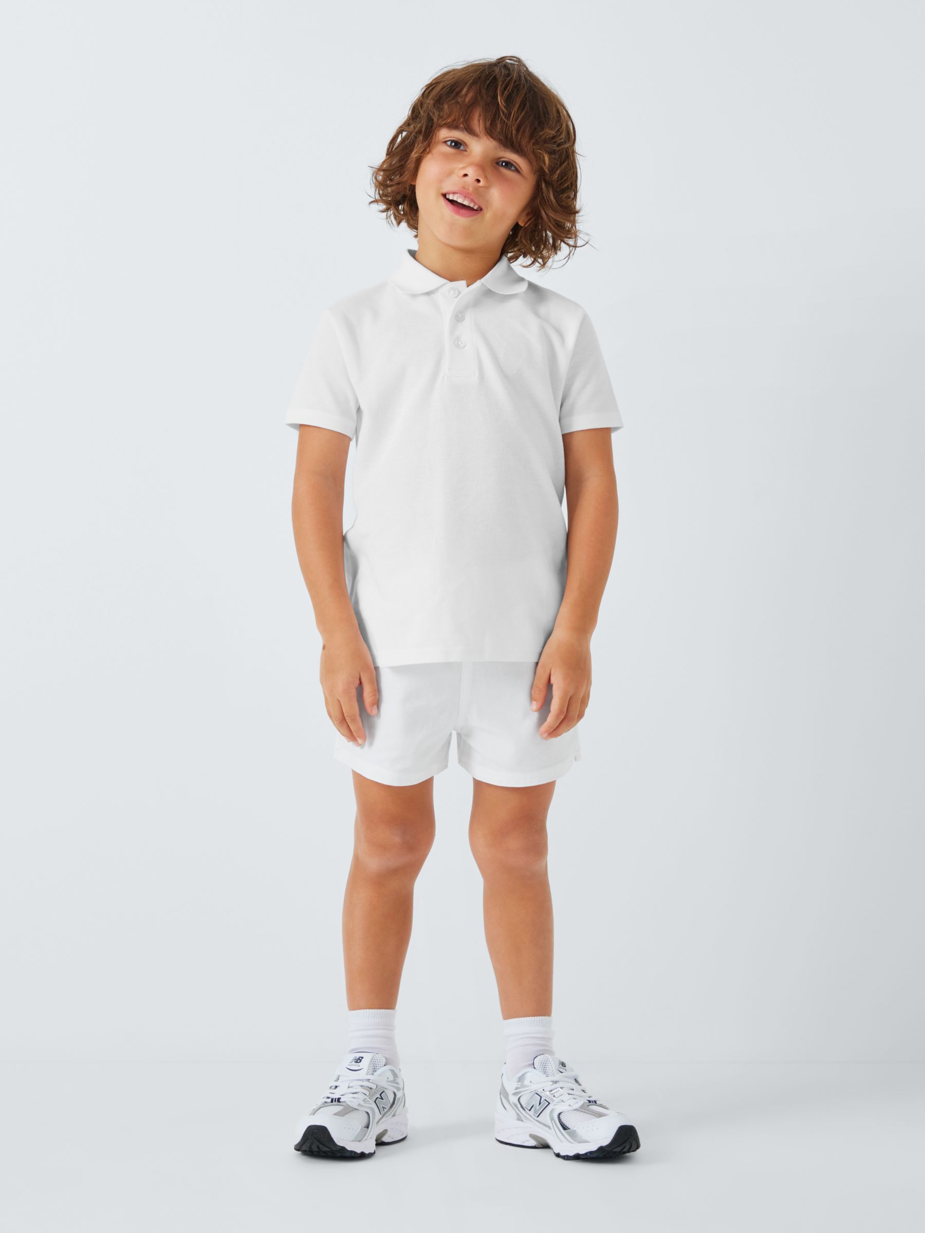 John Lewis Kids' Cotton School PE Shorts, White, 13-14 years
